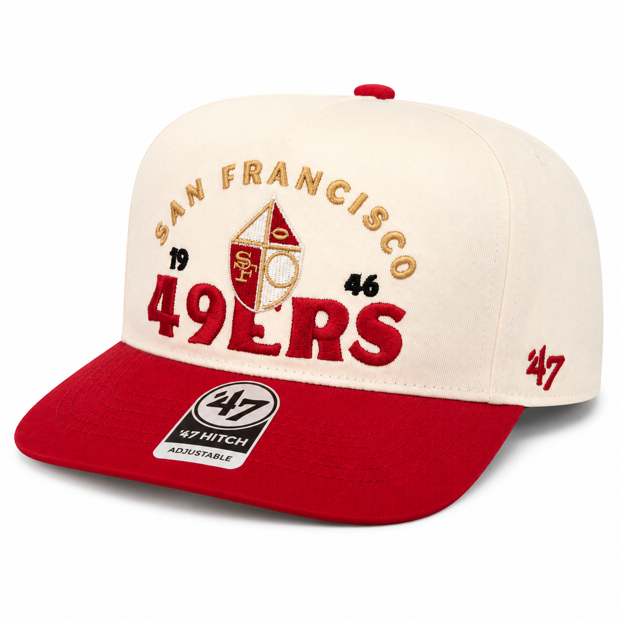 San Francisco 49ers Historic Natural '47 Brand Arcitext Hitch Snapback Hat