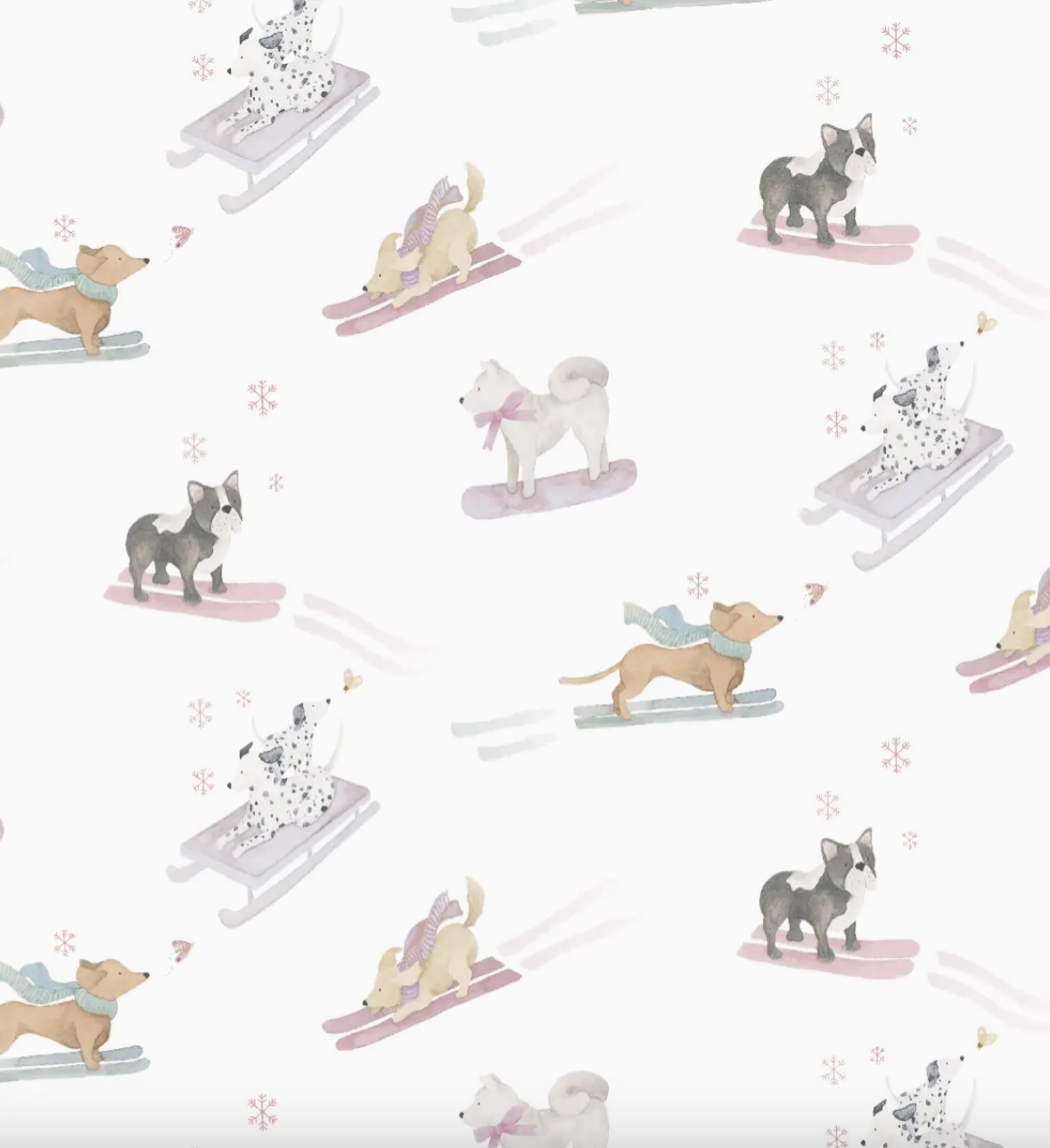 Ski Pups Pink Pima Baby Blanket