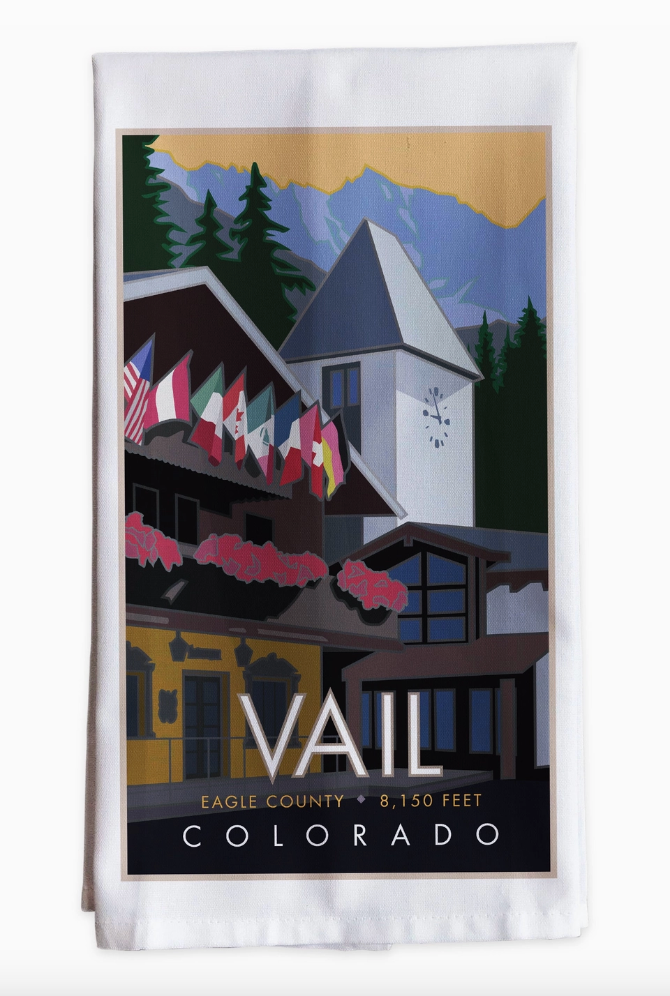 Vail Village Colorado Tea Towel