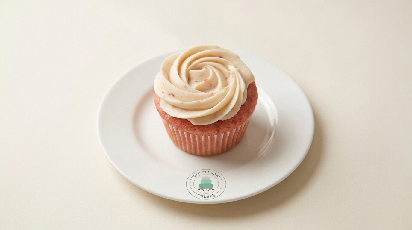 Single Strawberry Champagne Cupcake