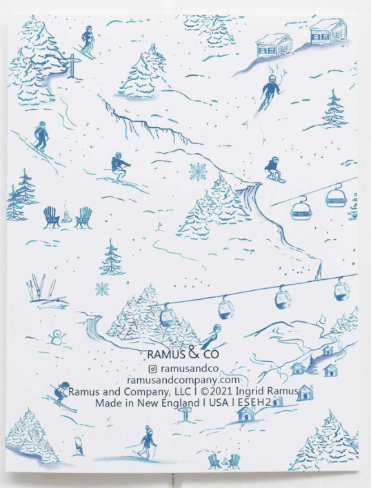 Ski Blue Toile Box Set Notecards