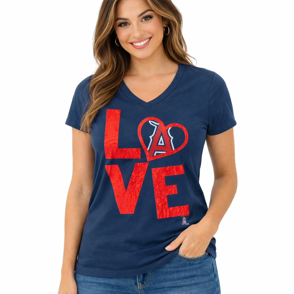 Los Angeles Angels Ladies Navy Blue Love g-III Shirt