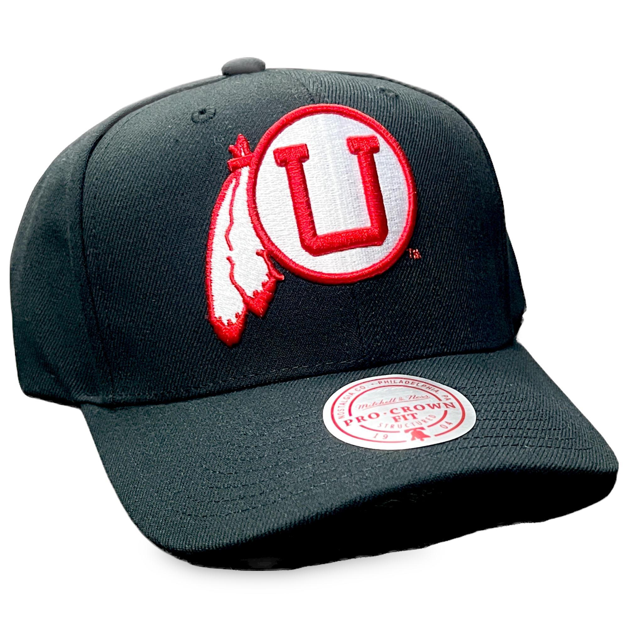 Utah Utes Black All In Mitchell and Ness Pro Crown Snapback Hat