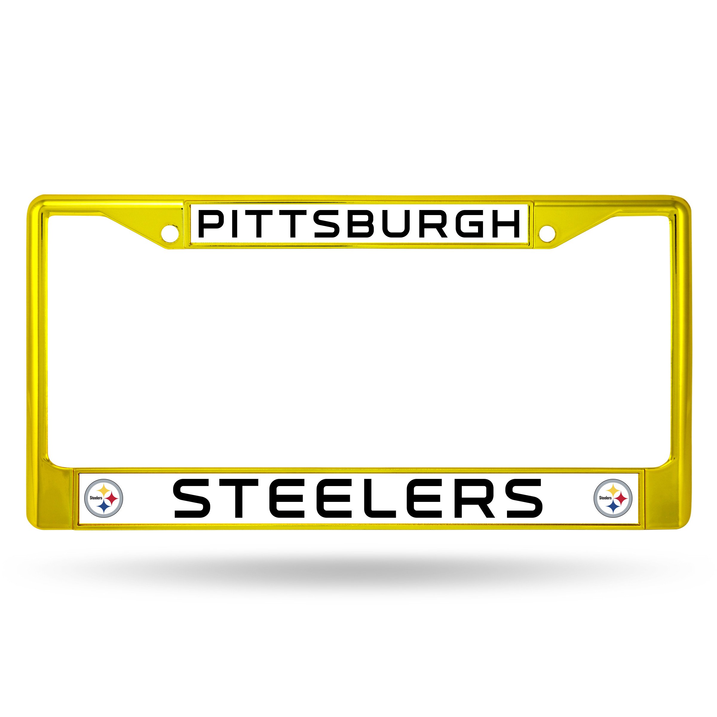 Pittsburgh Steelers Yellow Metal License Plate Frame