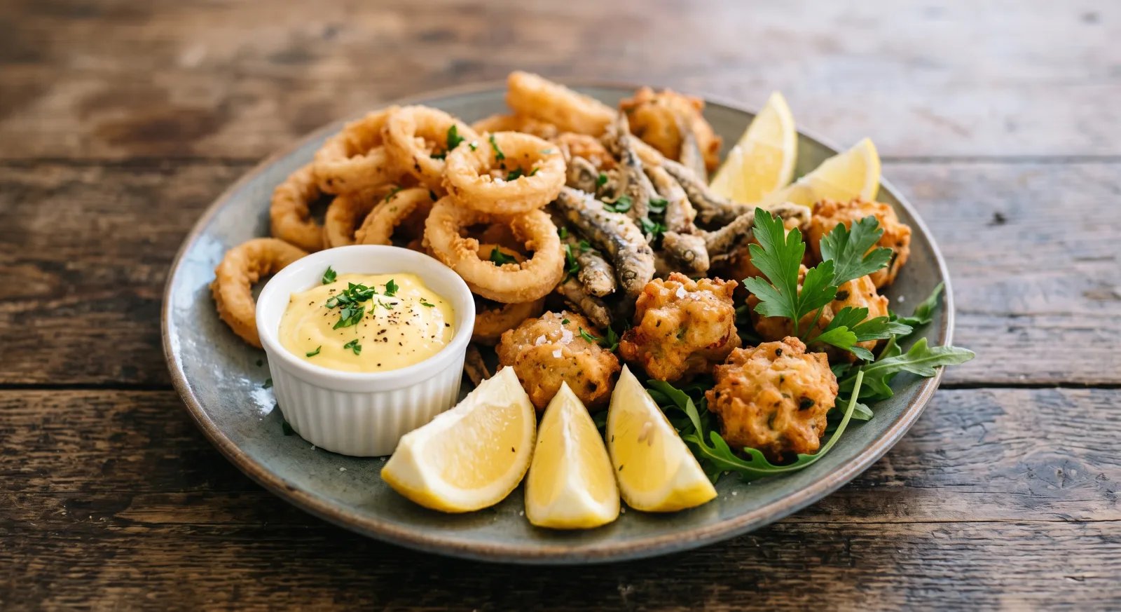 Frito mixto et sa sauce aïoli