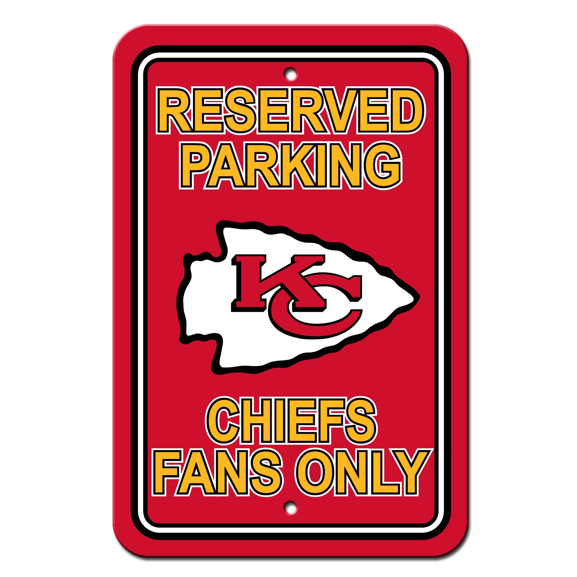Kansas City Chiefs Sign Reserved Parking Sign 12x18"