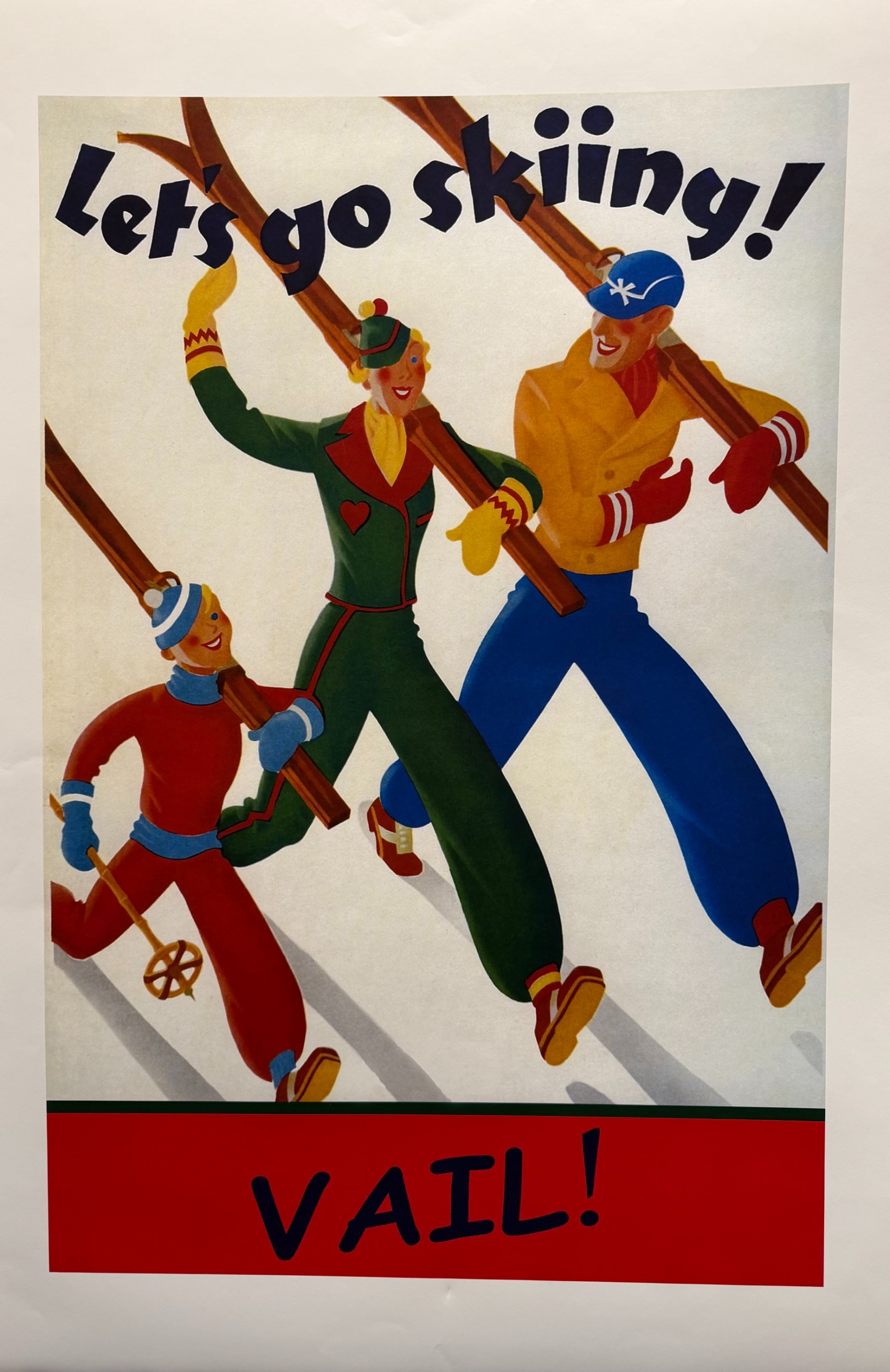 Let's Go Skiing Family VAIL Poster