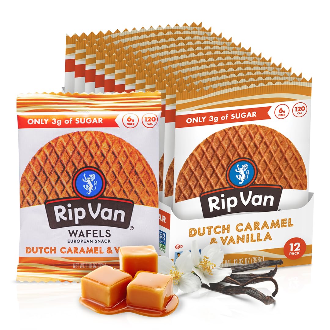 Rip Van Wafels Dutch Caramel & Vanilla Stroopwafels 1.16 oz 12 ct