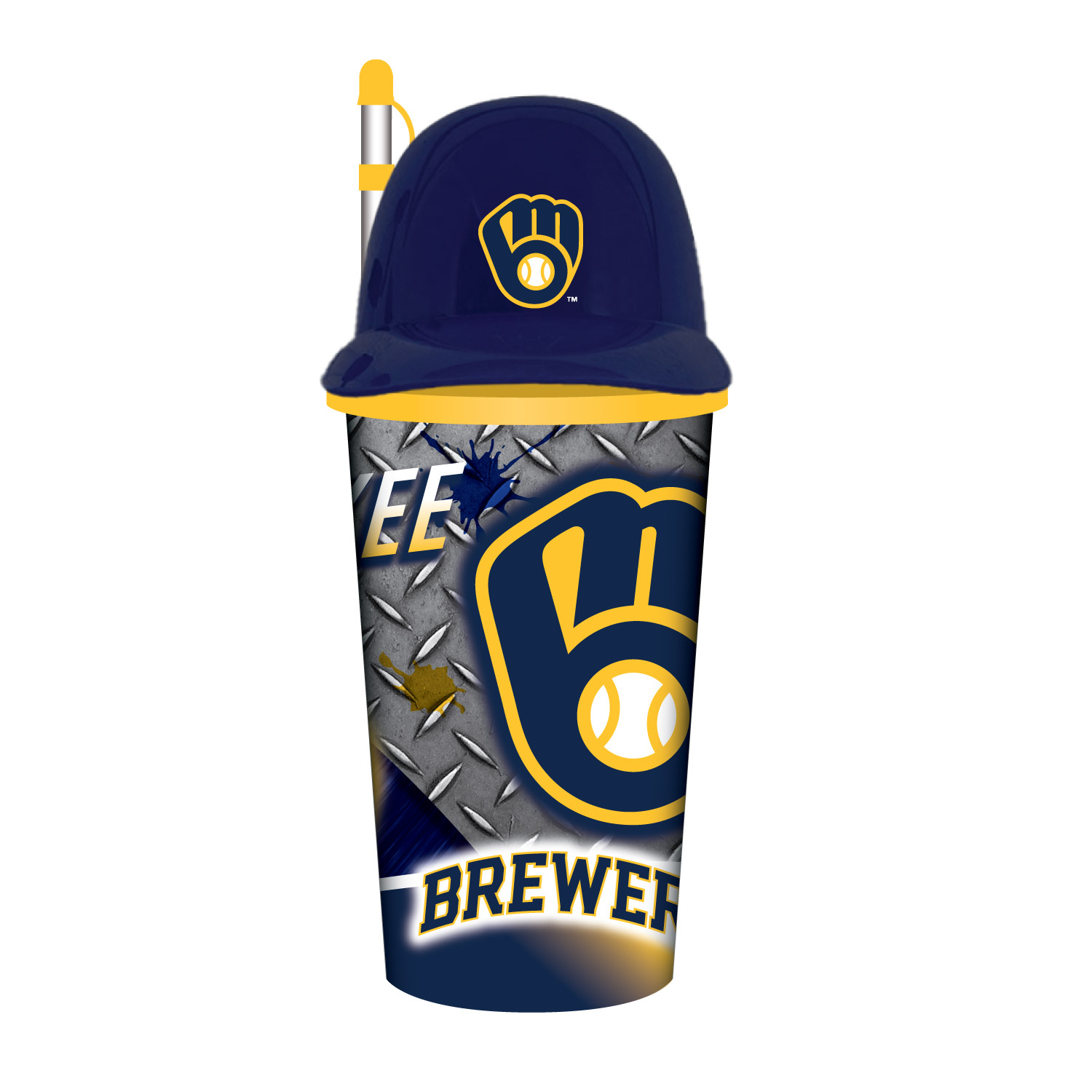 Milwaukee Brewers Helmet Cup with Straw 32oz