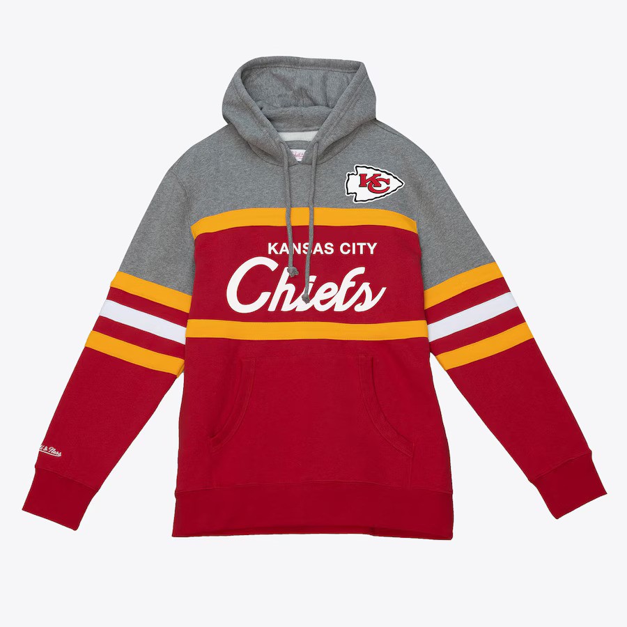 Kansas City Chiefs Retro Script Mitchell and Ness Hooded Sweatshirt