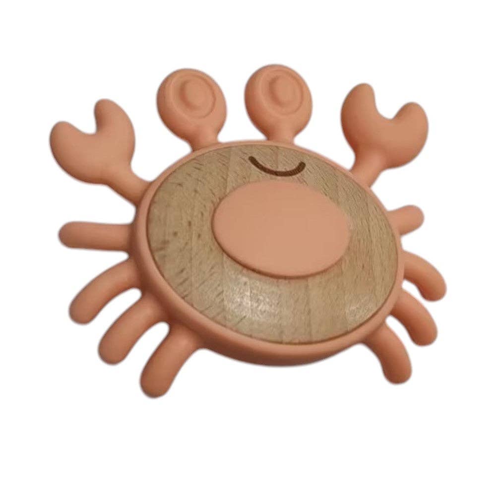 Crab Teether: Sunset Orange