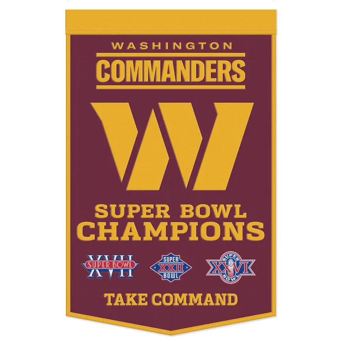 Washington Commanders Wool Dynsasy Banner 24x38"