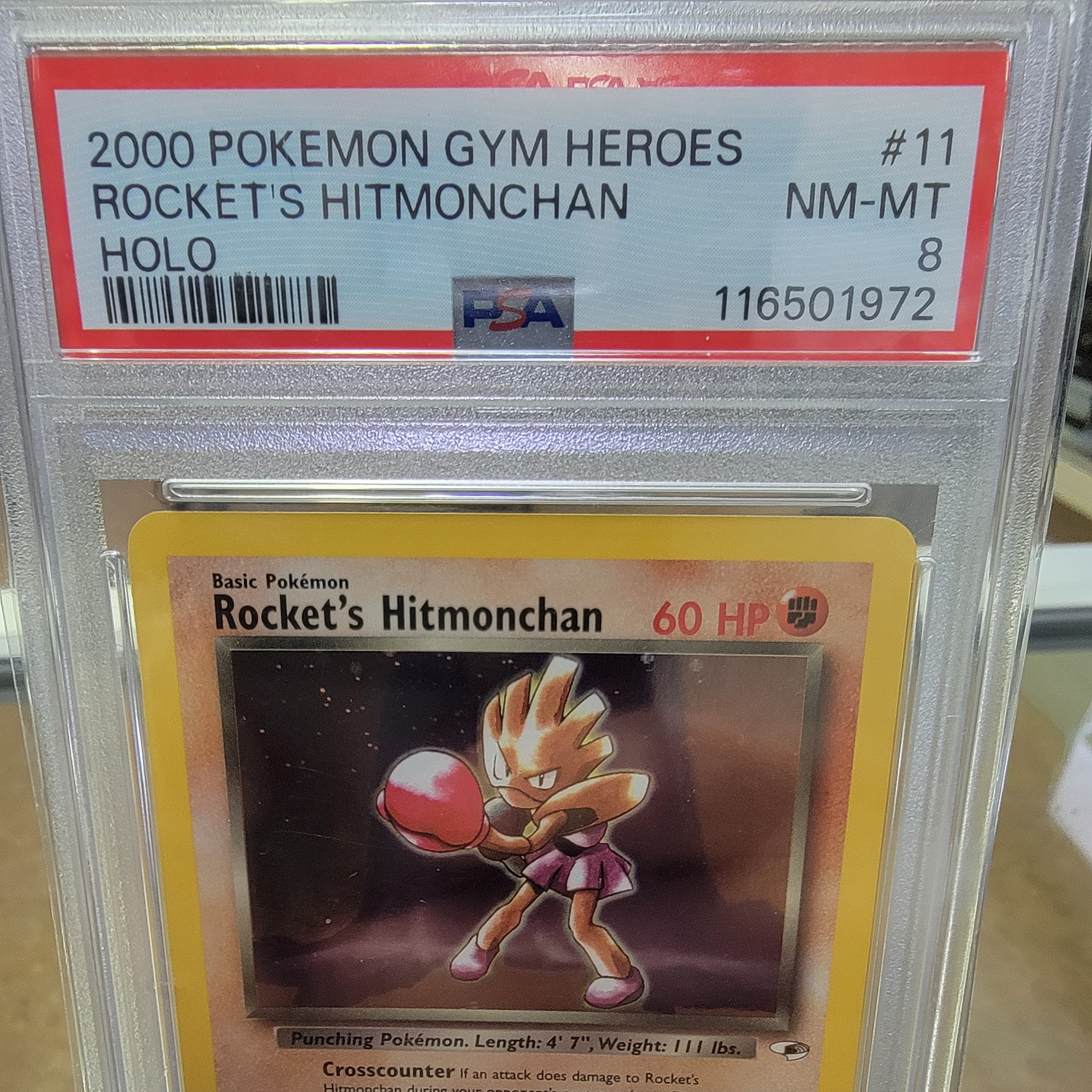 Psa 8 Rockets Hitmonchan Unlimited Holo Graded Card