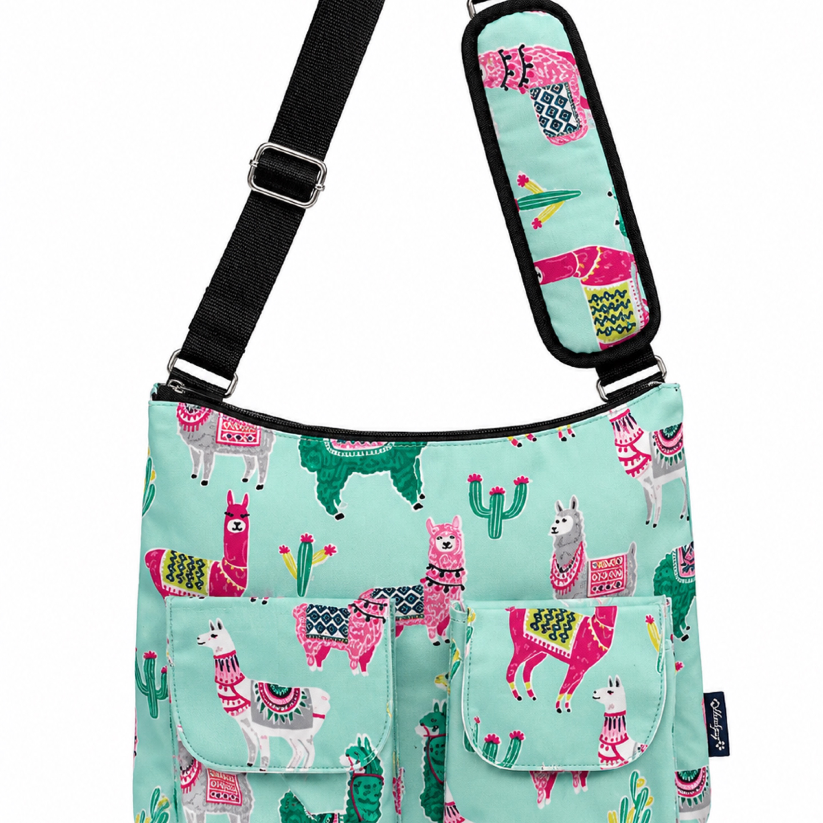 Llama Print Crossbody Shoulder Bag