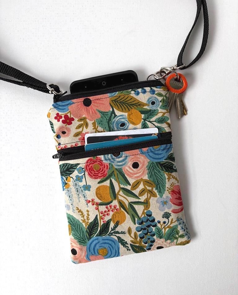 Small Crossbody Bag – Rosy Florals on Cream, photo 3 of 9