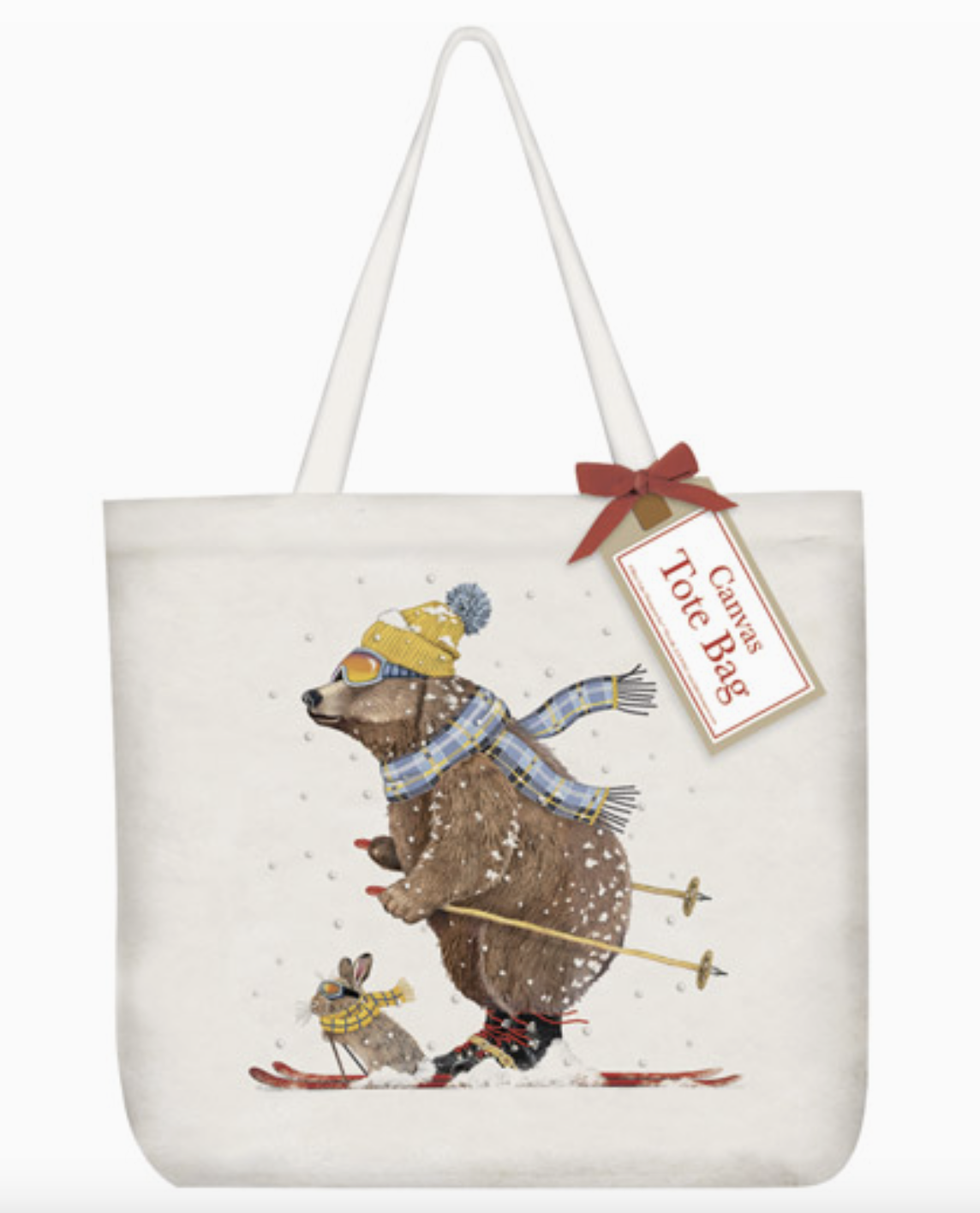 Ski Bear and Rabbit Tote Bag