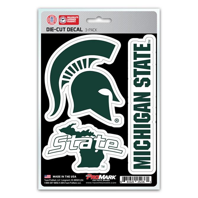 Michigan State Spartans Die Cut Team Decals 3pk