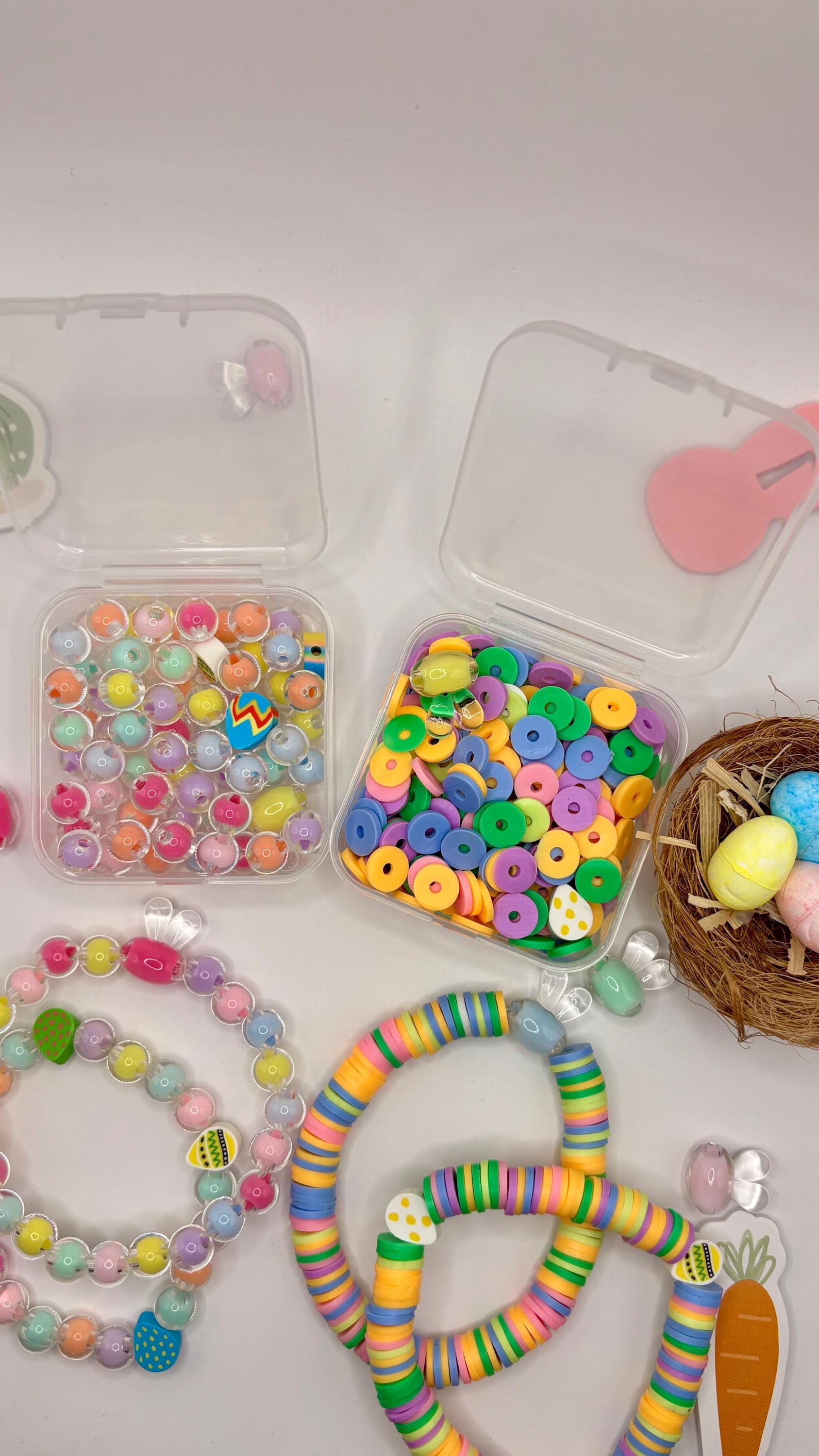 Easter craft Bracelet Making Kit DIY Kids Craft, Bunny Egg Beads view 2