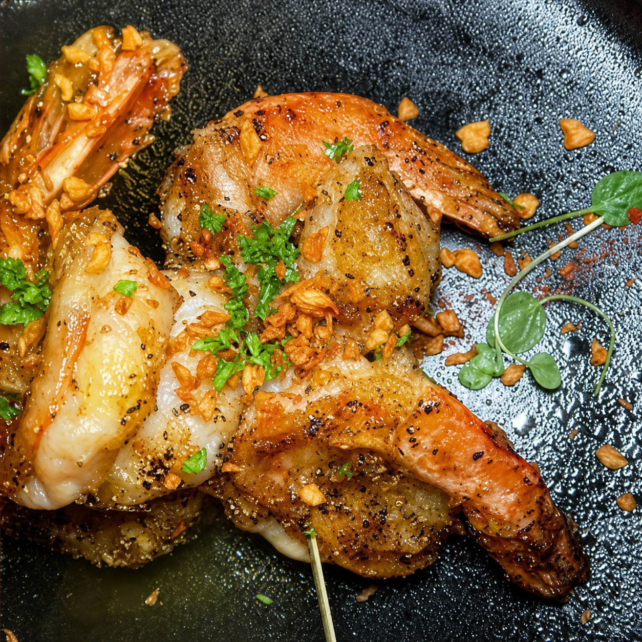 Peppery garlic shrimp