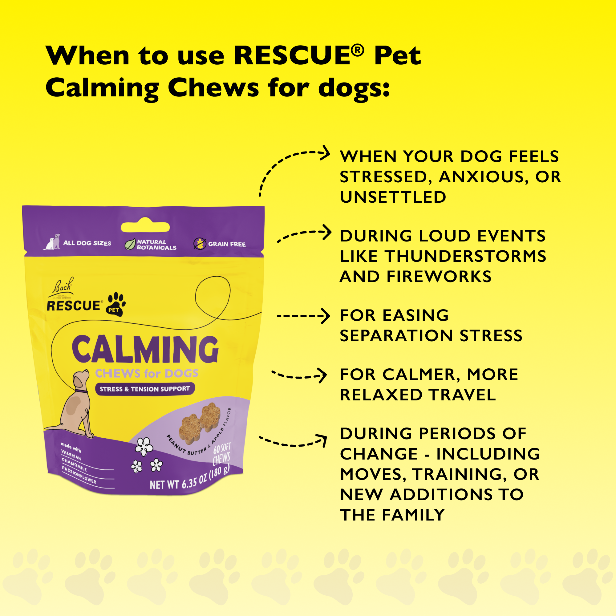 RESCUE Pet Calming Chews for Dog 60 count