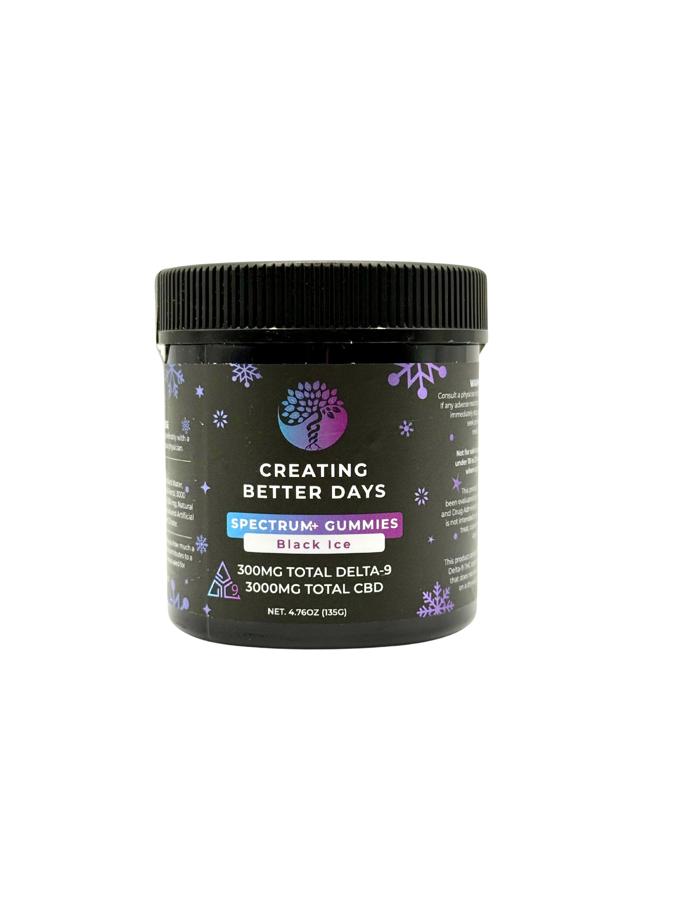 Black Ice Gummies - 10mg D9 (10:1 with 100mg CBD) - Regular