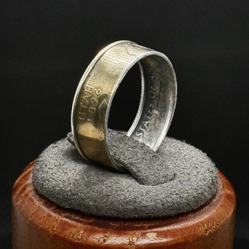 Gold Plated Silver Utah Coin Ring
