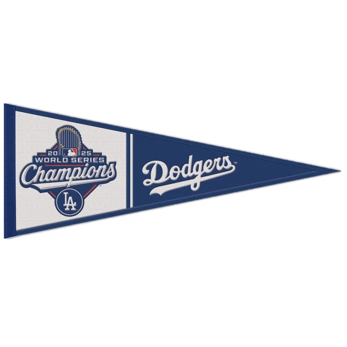 Los Angeles Dodgers Embroidered Wool 2025 World Series Champions Pennant 13x32"
