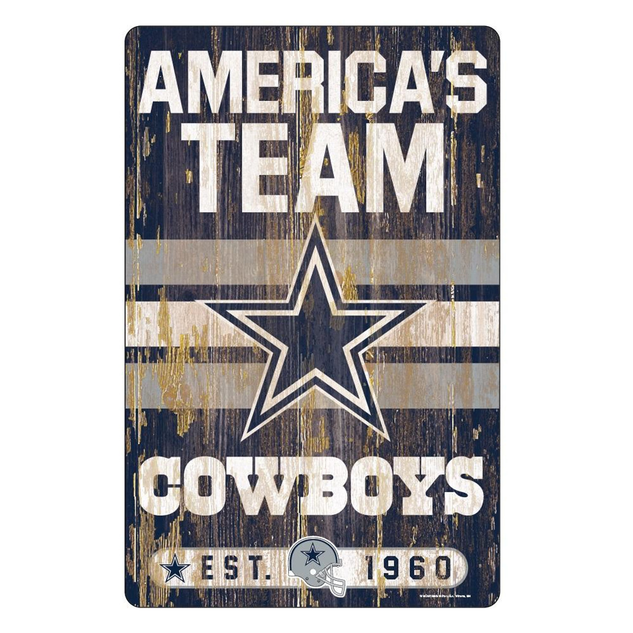 Dallas Cowboys Wood Slogan Sign 11x17"