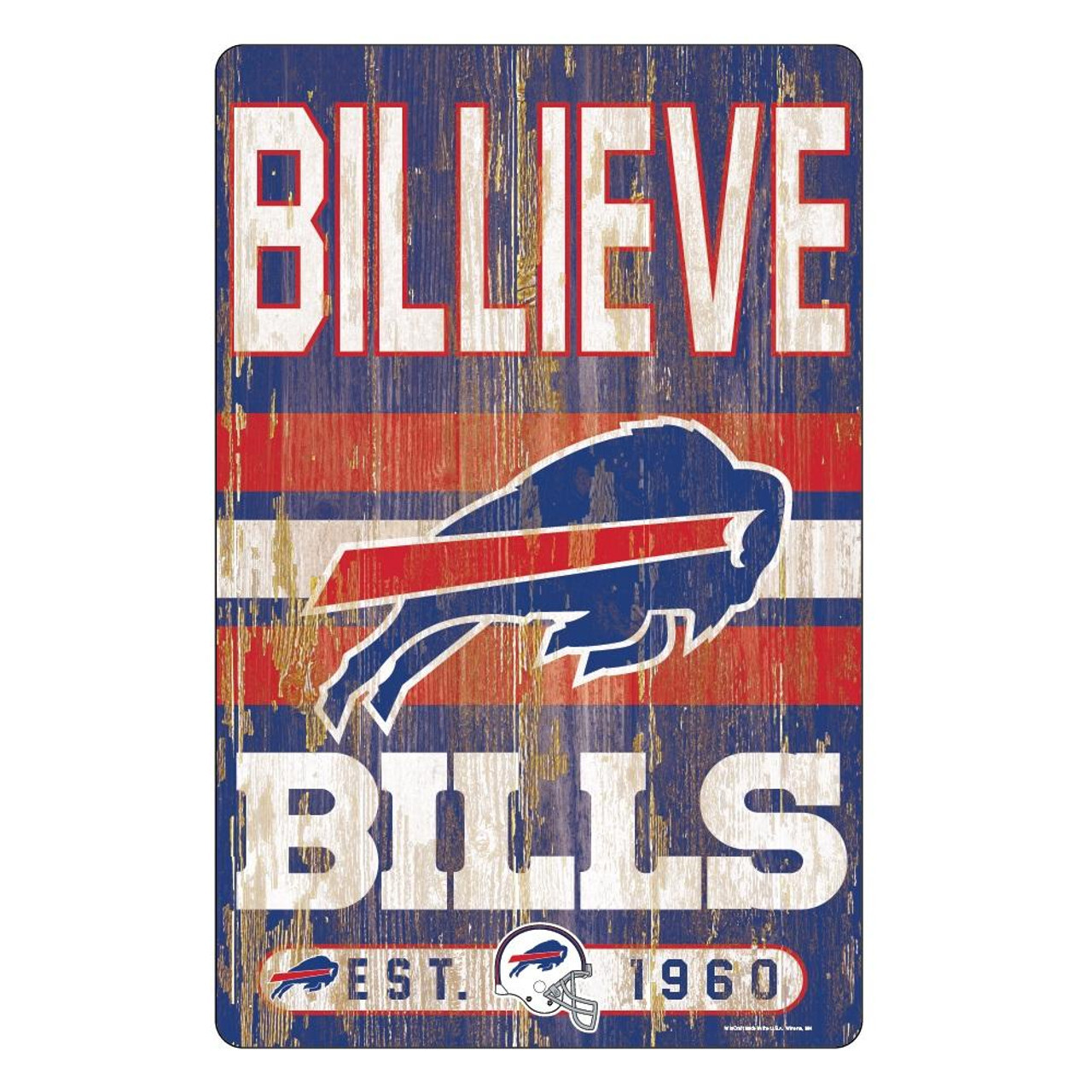 Buffalo Bills Wood Slogan Sign 11x17"