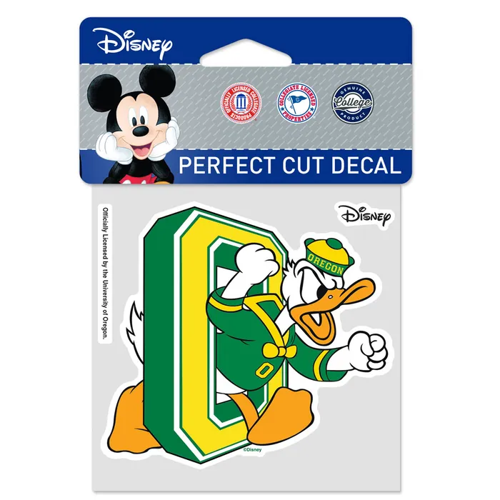 Oregon Ducks Donald Duck Perfect Cut Decal 4x4"
