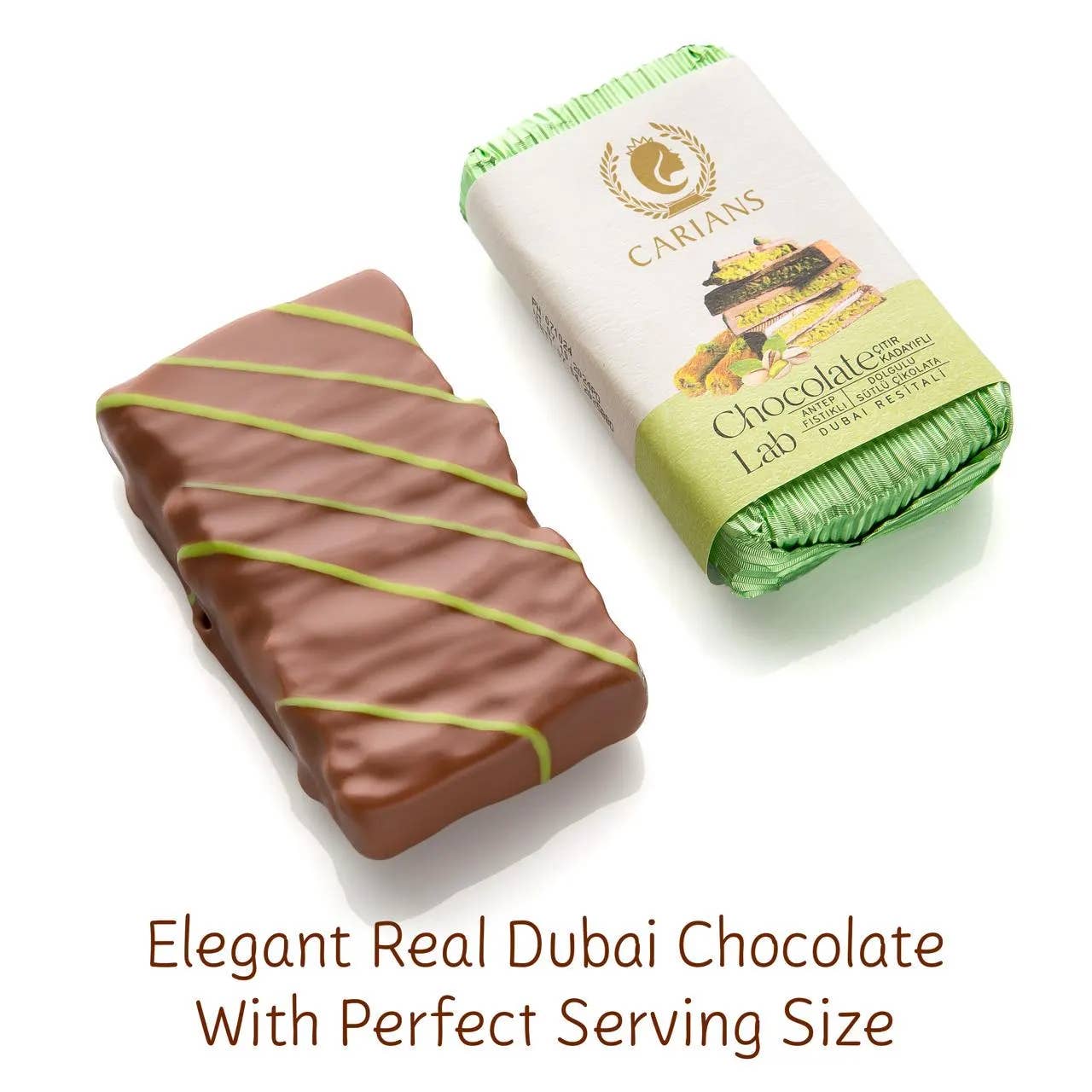 Famous Dubai Chocolate Bar, Premium Pistachio, 3.17oz (90g)