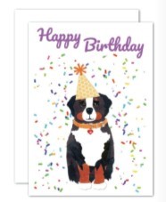 Happy Birthday Bernese Mountain Dog Notecard