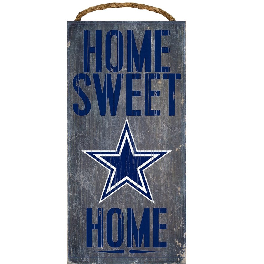 Dallas Cowboys Wood Home Sweet Home Sign 6x12"