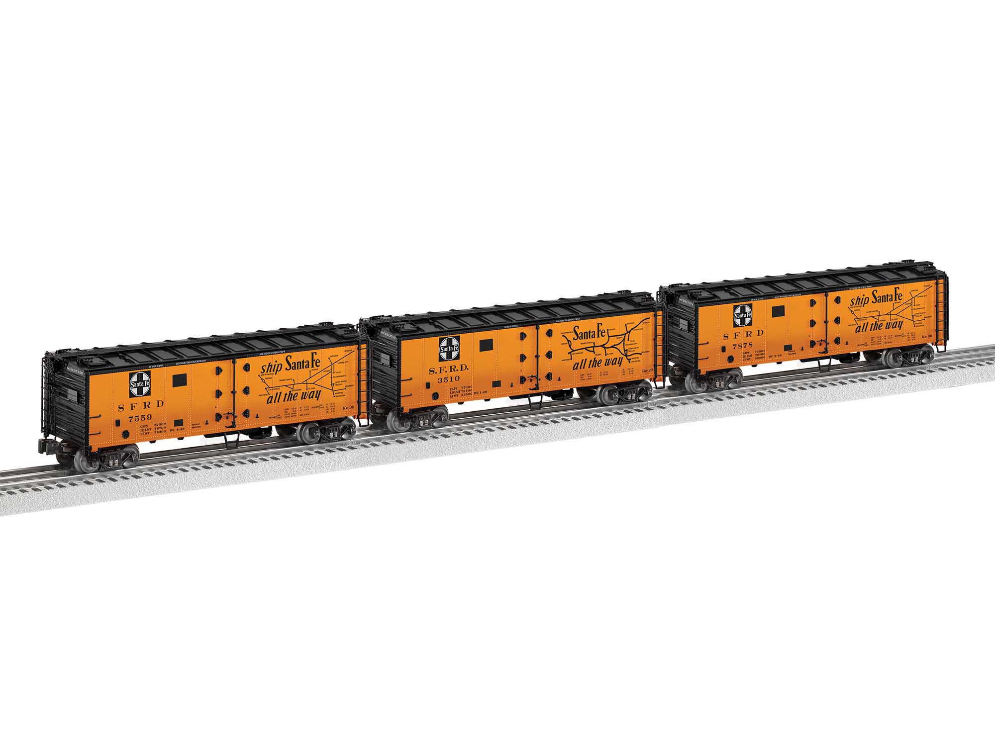 Lionel Santa Fe Vision Reefer 3 Pack 2026960 O Scale