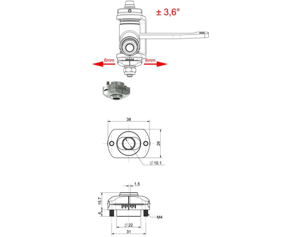 Caster Adjuster 10mm (Single) - Righetti Ridolfi