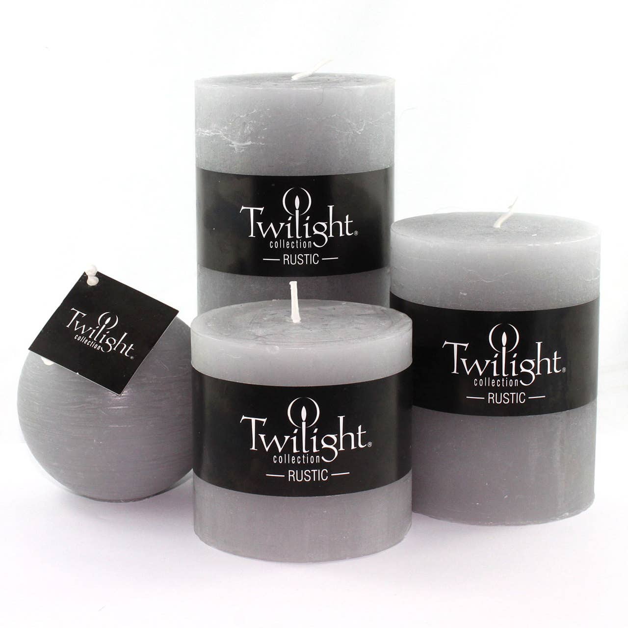 Grey Rustic Pillar Candles | 3 Inch