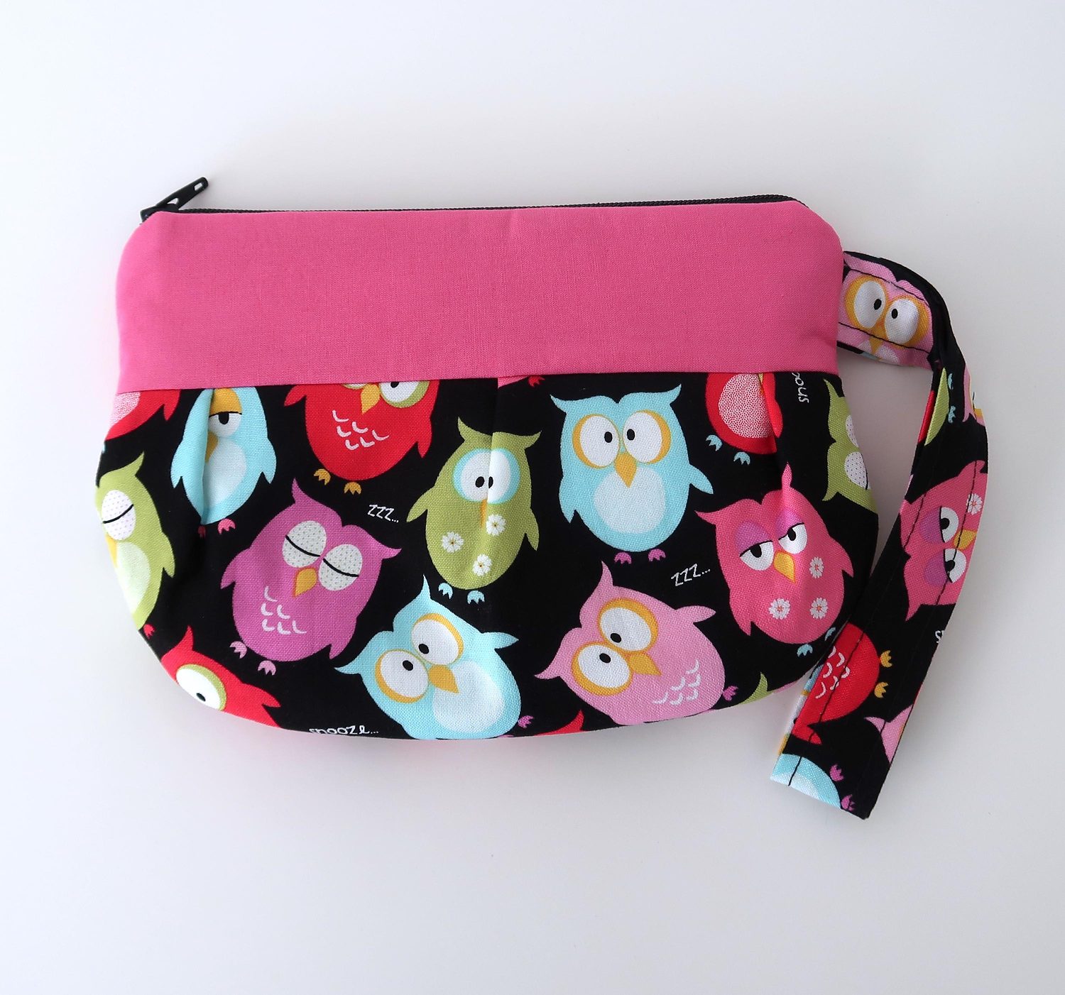 Pleated Wristlet – Sleepy Owls, photo 5 of 7