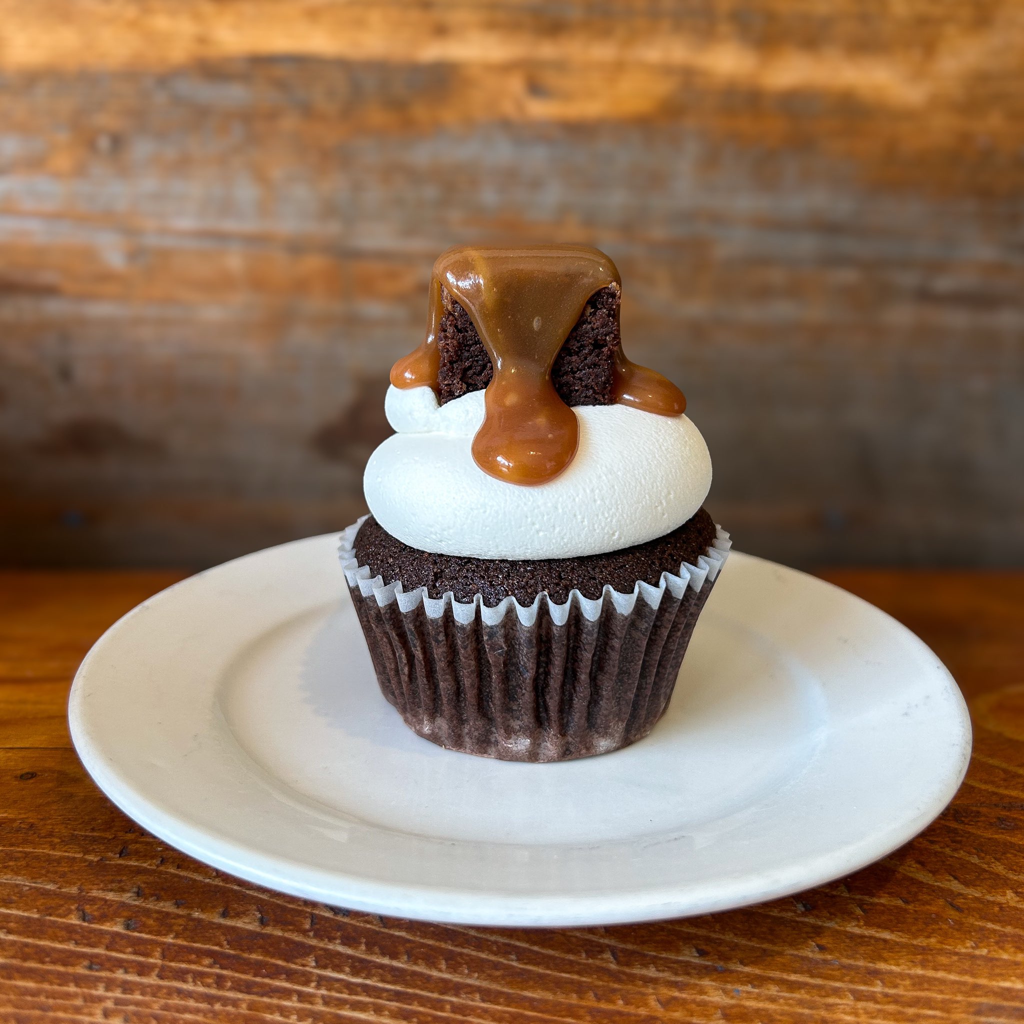 Chocolate Caramel Brownie Bite Cupcake