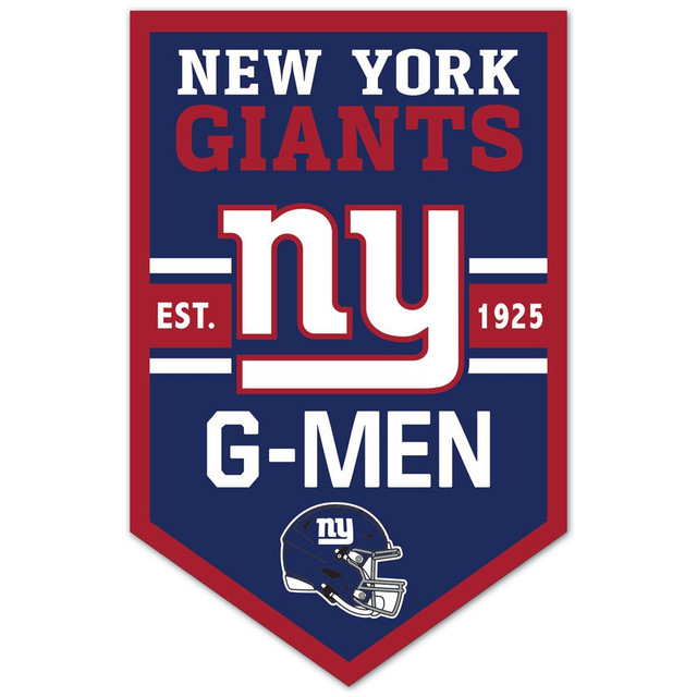 New York Giants Chevron Wood Banner Sign 11x17"