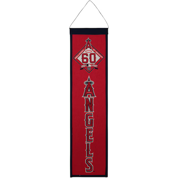 Los Angeles Angels 60th Anniversary Wool Evolution Banner 8x32"