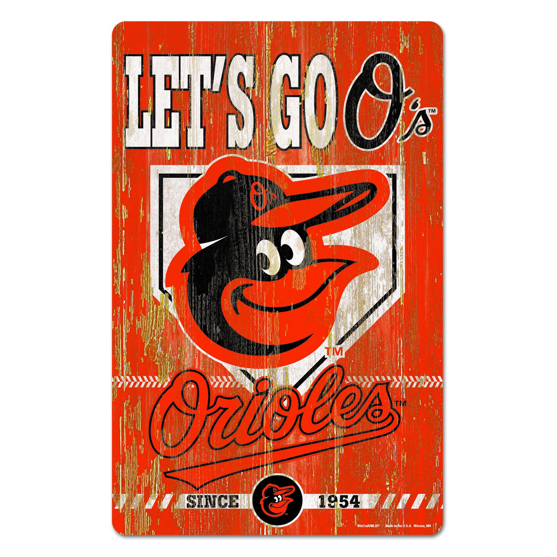 Baltimore Orioles Wood Slogan Sign 11x17"