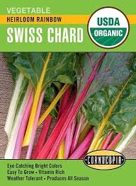Heirloom Rainbow Swiss Chard Seed Pack, Organic