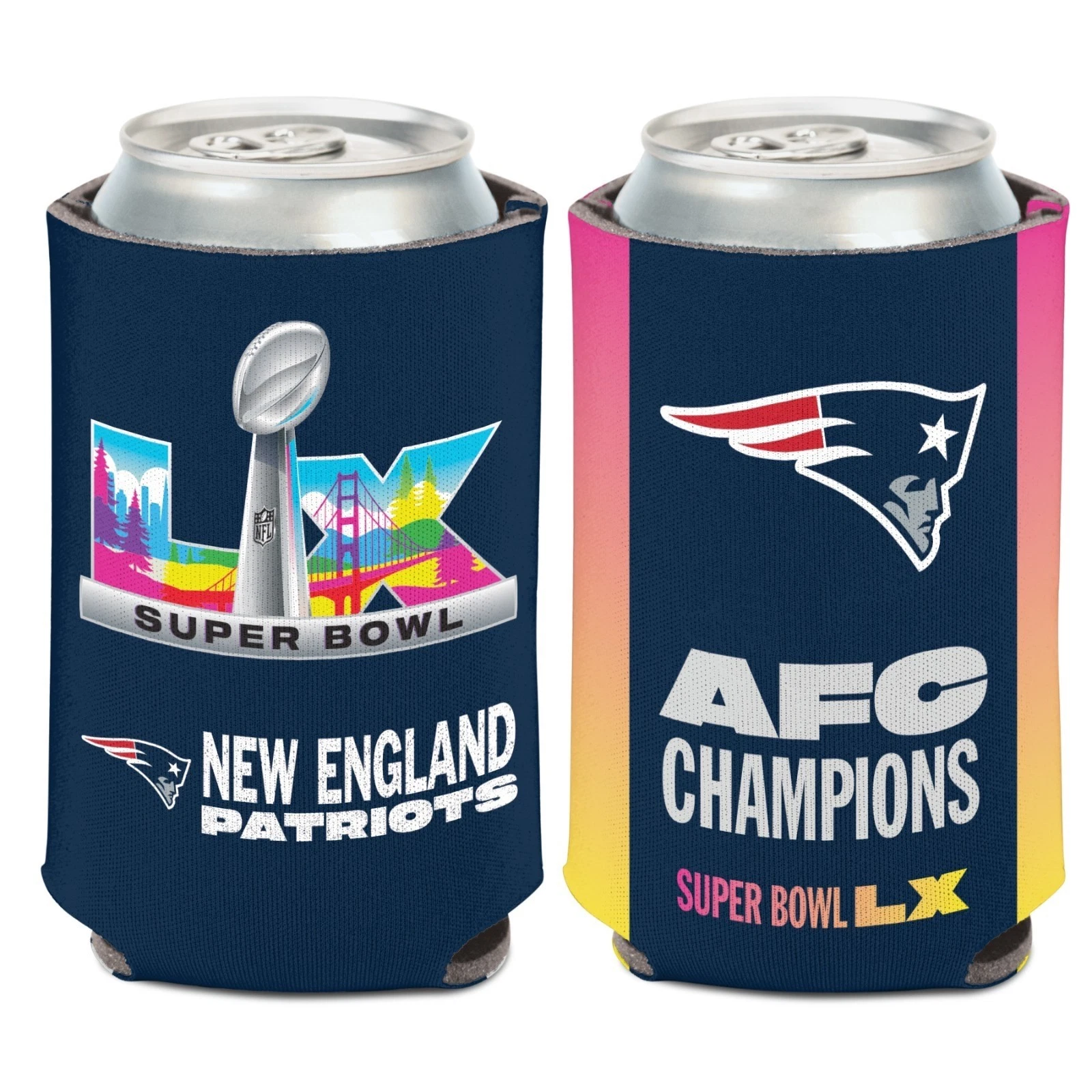 New England Patriots Super Bowl LX Can Cooler