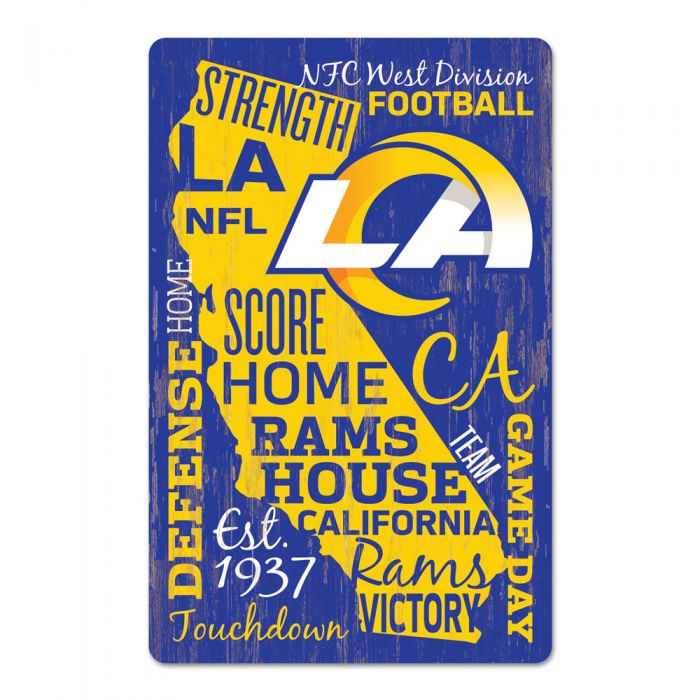 Los Angeles Rams Wood Wordage Sign 11x17"