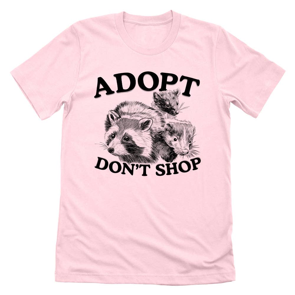 Let's Get This Thread - Adopt don't Shop: Soft Pink, M, Tee