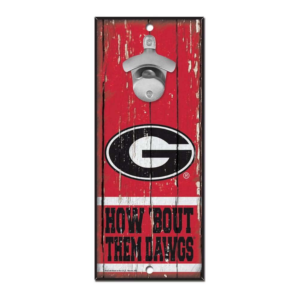 Georgia Bulldogs Wood Bottle Opener 5x11"