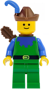 Cas134a Forestman - Blue, Brown Hat, Blue Feather, Quiver