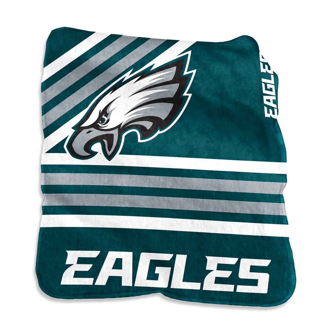 Philadelphia Eagles Team Stripe Raschel Throw Blanket 50x60"
