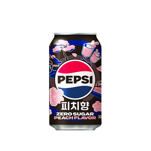 Pepsi Korea Zero Sugar Peach Cola 12oz Can 12 Pack