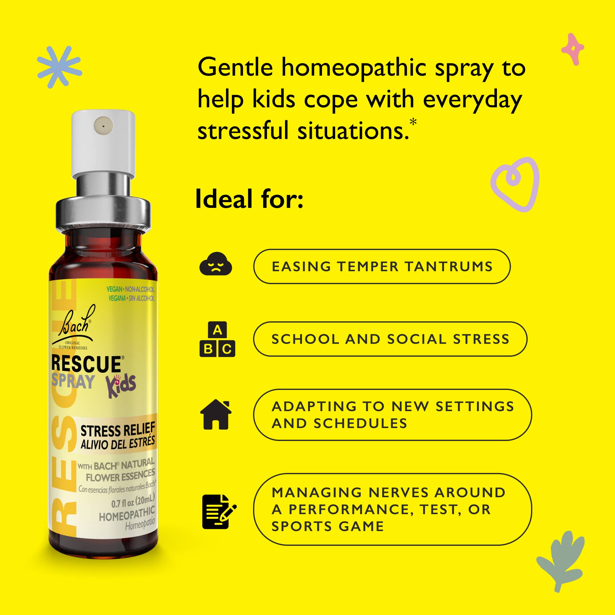 Bach RESCUE Kids Spray, Stress Relief for Children, 20mL